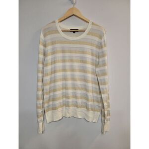 Black Rivet Striped Metallic Scoop Neck Long Sleeve Size‎ XL